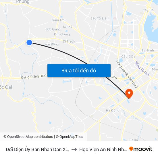 Đối Diện Ủy Ban Nhân Dân Xã Yên Sở to Học Viện An Ninh Nhân Dân map