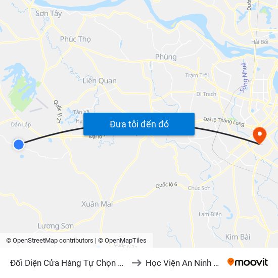 Đối Diện Cửa Hàng Tự Chọn Quỳnh Lương to Học Viện An Ninh Nhân Dân map