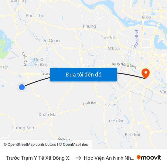 Trước Trạm Y Tế Xã Đông Xuân 20m to Học Viện An Ninh Nhân Dân map