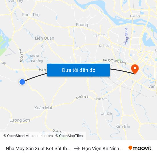 Nhà Máy Sản Xuất Két Sắt Ibemc - Đt446 to Học Viện An Ninh Nhân Dân map