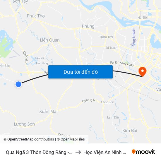 Qua Ngã 3 Thôn Đồng Rằng - Đông Xuân to Học Viện An Ninh Nhân Dân map