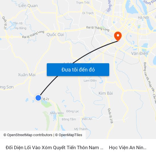 Đối Diện Lối Vào Xóm Quyết Tiến Thôn Nam Sơn - Đường Hồ Chí Minh to Học Viện An Ninh Nhân Dân map