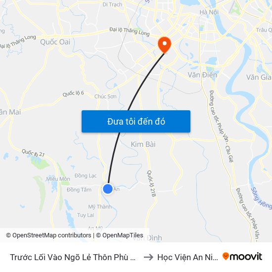 Trước Lối Vào Ngõ Lẻ Thôn Phù Yên, Viên An - Tỉnh Lộ 429 to Học Viện An Ninh Nhân Dân map