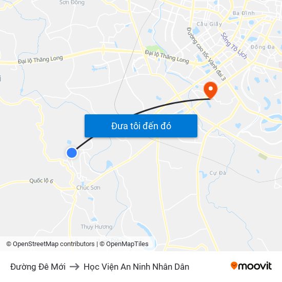 Đường Đê Mới to Học Viện An Ninh Nhân Dân map