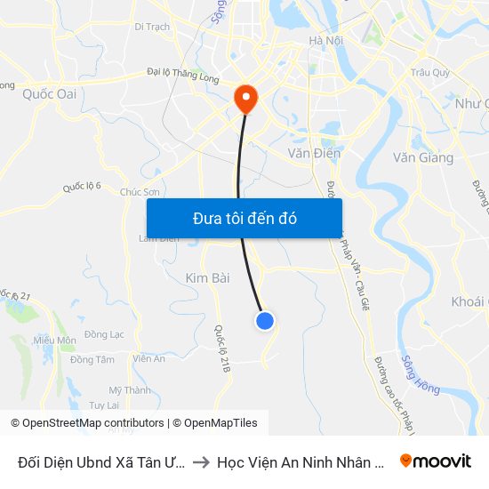 Đối Diện Ubnd Xã Tân Ước to Học Viện An Ninh Nhân Dân map