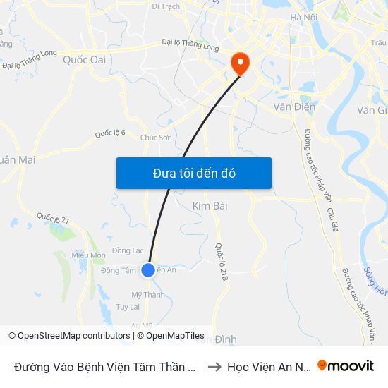 Đường Vào Bệnh Viện Tâm Thần Huyện Mỹ Đức Khoảng 50m to Học Viện An Ninh Nhân Dân map