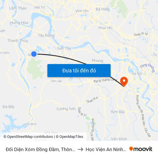 Đối Diện Xóm Đồng Đầm, Thôn 6, Ba Trại, Ba Vì to Học Viện An Ninh Nhân Dân map