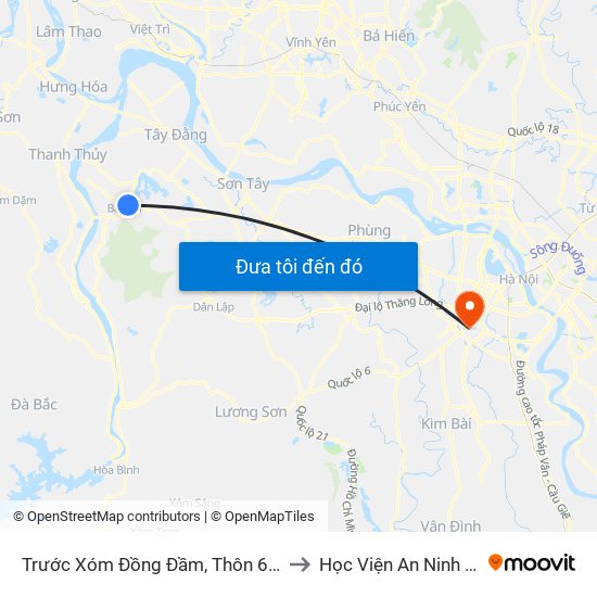 Trước Xóm Đồng Đầm, Thôn 6, Ba Trại, Ba Vì to Học Viện An Ninh Nhân Dân map