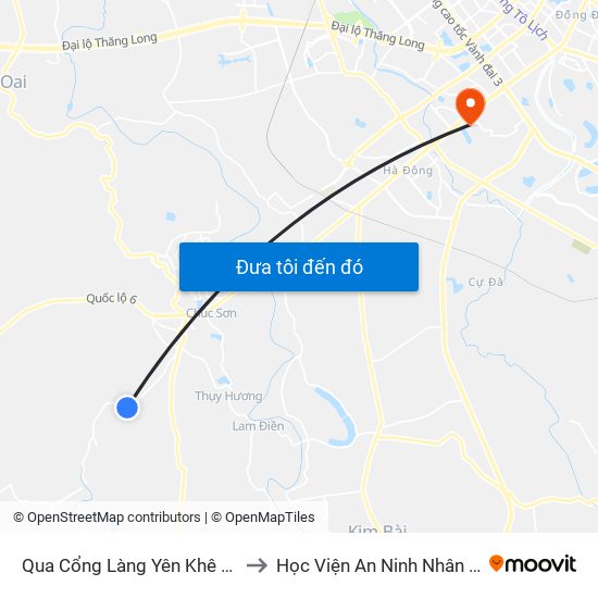 Qua Cổng Làng Yên Khê 50m to Học Viện An Ninh Nhân Dân map