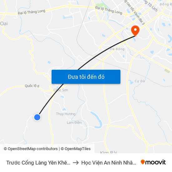 Trước Cổng Làng Yên Khê 50m to Học Viện An Ninh Nhân Dân map