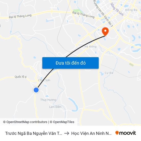 Trước Ngã Ba Nguyễn Văn Trỗi 100m to Học Viện An Ninh Nhân Dân map