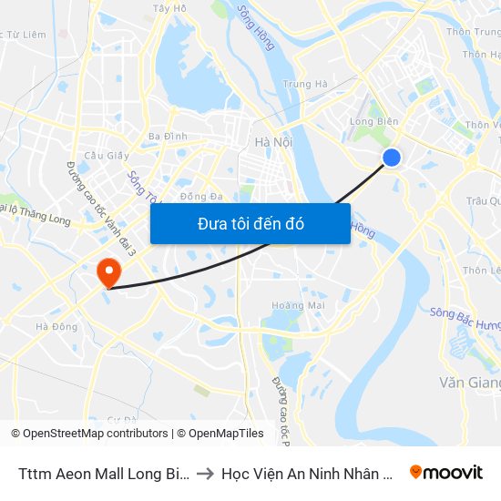 Tttm Aeon Mall Long Biên to Học Viện An Ninh Nhân Dân map