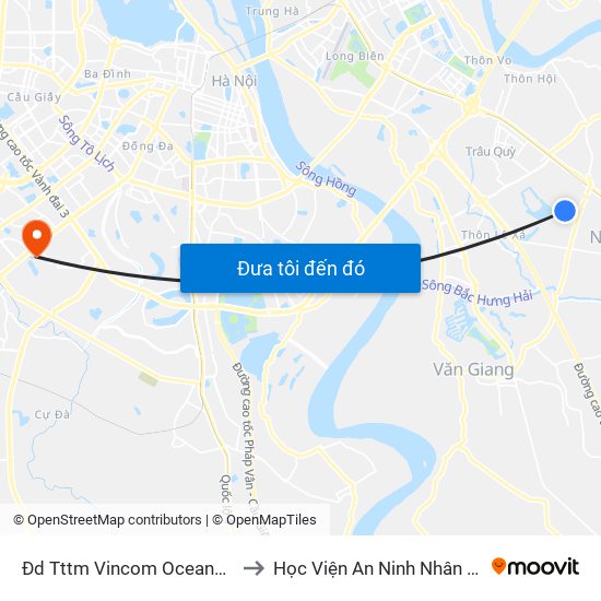 Đd Tttm Vincom Oceanpark to Học Viện An Ninh Nhân Dân map