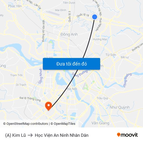 (A) Kim Lũ to Học Viện An Ninh Nhân Dân map