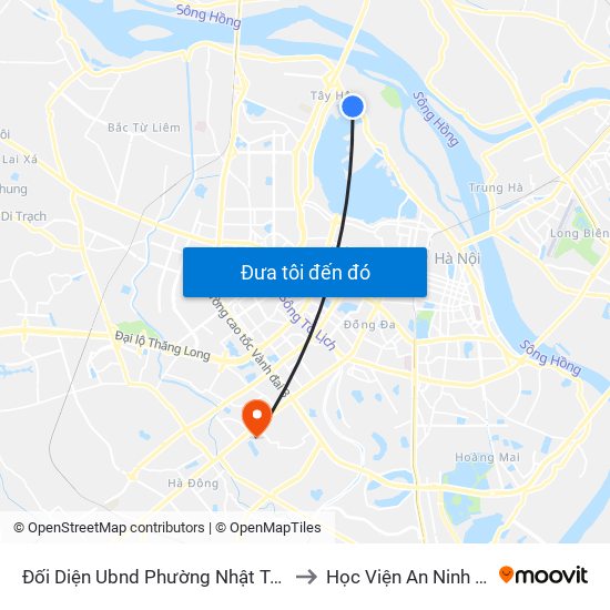 Đối Diện Ubnd Phường Nhật Tân - 399 Âu Cơ to Học Viện An Ninh Nhân Dân map