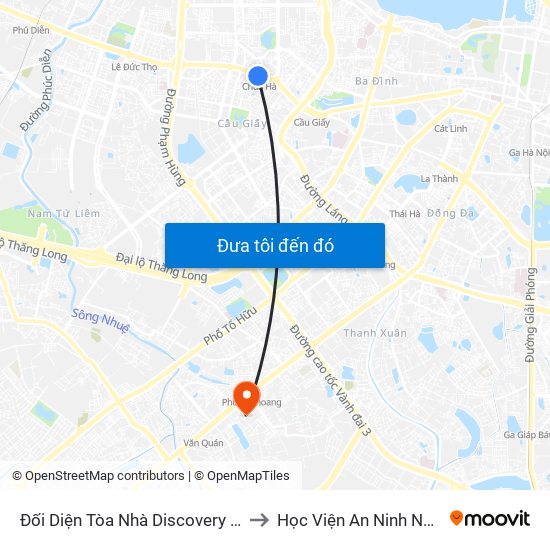 Đối Diện Tòa Nhà Discovery Complex to Học Viện An Ninh Nhân Dân map