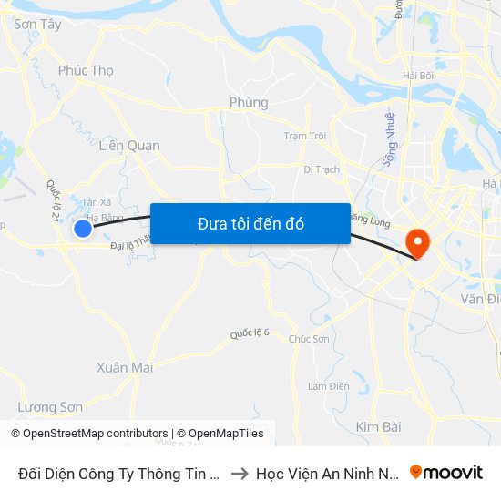 Đối Diện Công Ty Thông Tin M3 Viettel to Học Viện An Ninh Nhân Dân map