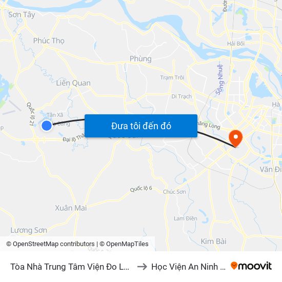 Tòa Nhà Trung Tâm Viện  Đo Lường Việt Nam to Học Viện An Ninh Nhân Dân map