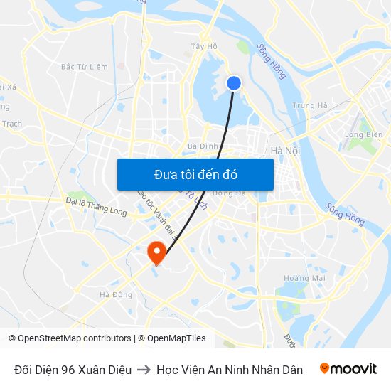 Đối Diện 96 Xuân Diệu to Học Viện An Ninh Nhân Dân map