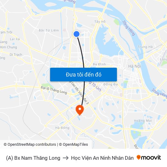 (A) Bx Nam Thăng Long to Học Viện An Ninh Nhân Dân map