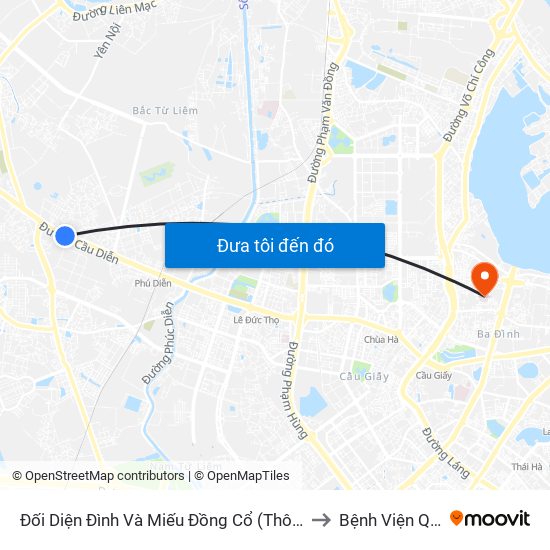 Đối Diện Đình Và Miếu Đồng Cổ (Thôn Nguyên Xá) - Đường 32 to Bệnh Viện Quân Y 354 map