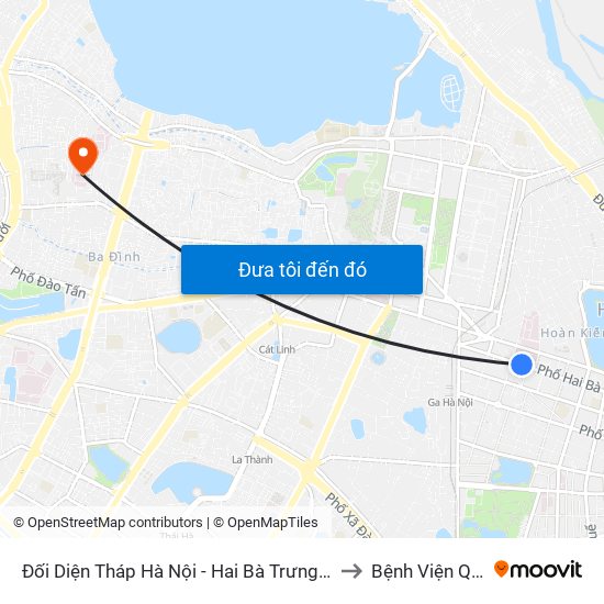 Đối Diện Tháp Hà Nội - Hai Bà Trưng (Cạnh 56 Hai Bà Trưng) to Bệnh Viện Quân Y 354 map