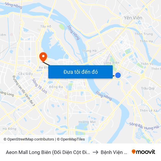 Aeon Mall Long Biên (Đối Diện Cột Điện T4a/2a-B Đường Cổ Linh) to Bệnh Viện Quân Y 354 map