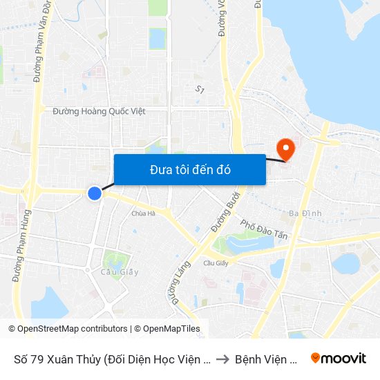 Số 79 Xuân Thủy (Đối Diện Học Viện Báo Chí Và Tuyên Truyền) to Bệnh Viện Quân Y 354 map