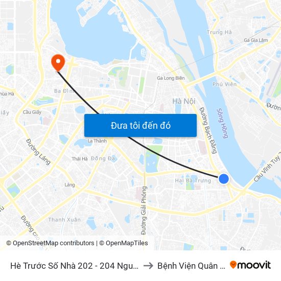 Hè Trước Số Nhà 202 - 204 Nguyễn Khoái to Bệnh Viện Quân Y 354 map