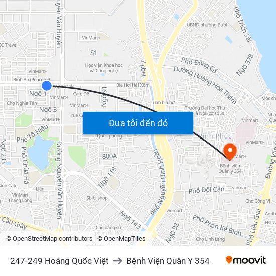 247-249 Hoàng Quốc Việt to Bệnh Viện Quân Y 354 map