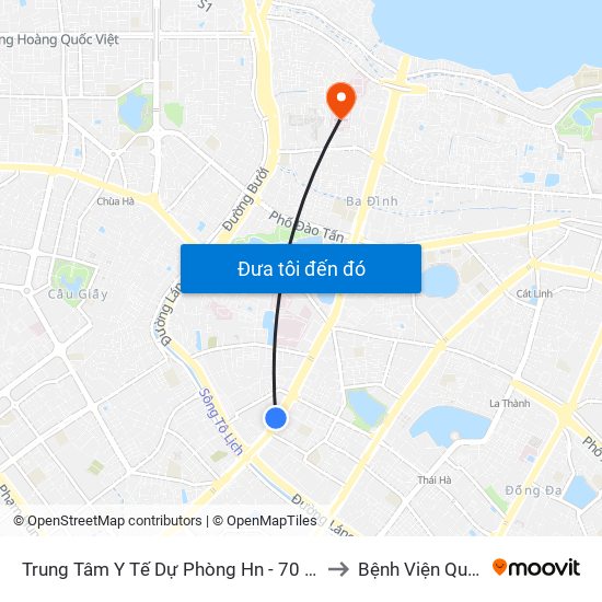 Trung Tâm Y Tế Dự Phòng Hn - 70 Nguyễn Chí Thanh to Bệnh Viện Quân Y 354 map