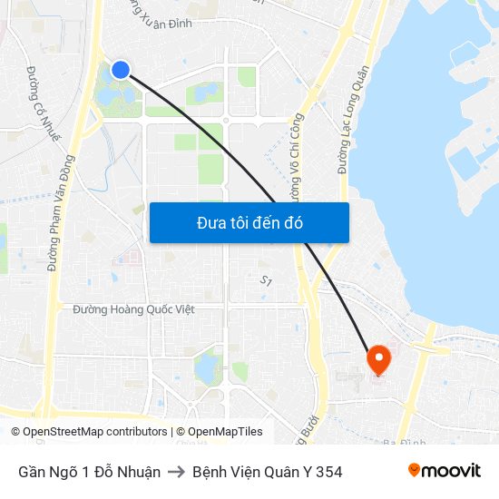 Gần Ngõ 1 Đỗ Nhuận to Bệnh Viện Quân Y 354 map