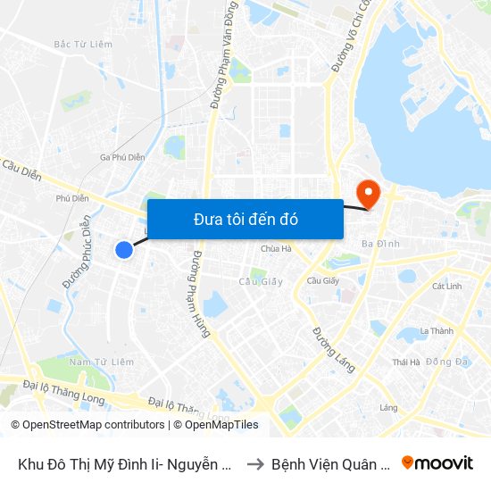 Khu Đô Thị Mỹ Đình Ii- Nguyễn Cơ Thạch to Bệnh Viện Quân Y 354 map