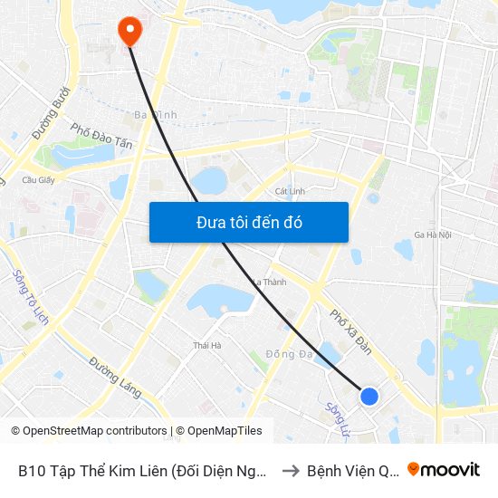 B10 Tập Thể Kim Liên (Đối Diện Ngõ 46b Phạm Ngọc Thạch) to Bệnh Viện Quân Y 354 map