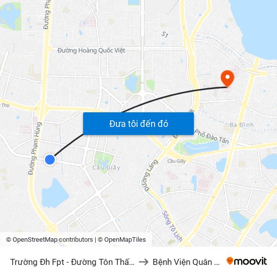 Trường Đh Fpt - Đường Tôn Thất Thuyết to Bệnh Viện Quân Y 354 map