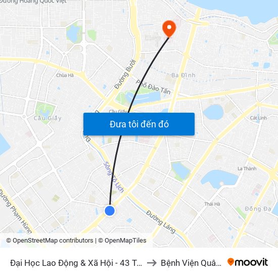 Đại Học Lao Động & Xã Hội - 43 Trần Duy Hưng to Bệnh Viện Quân Y 354 map