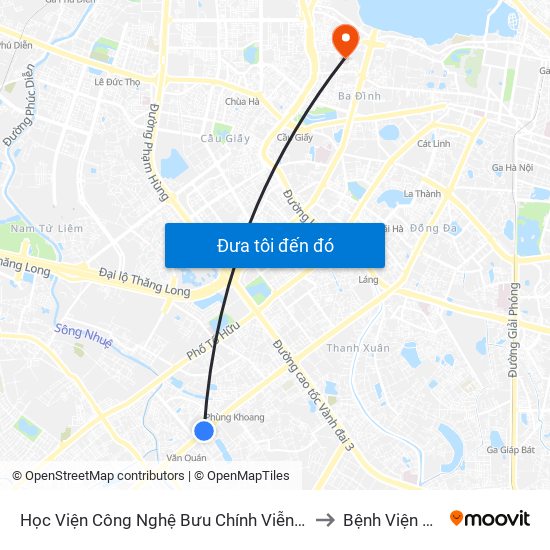 Học Viện Công Nghệ Bưu Chính Viễn Thông - Trần Phú (Hà Đông) to Bệnh Viện Quân Y 354 map