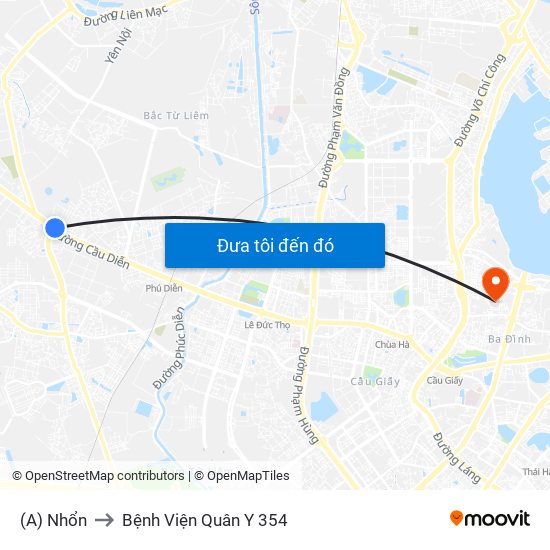 (A) Nhổn to Bệnh Viện Quân Y 354 map