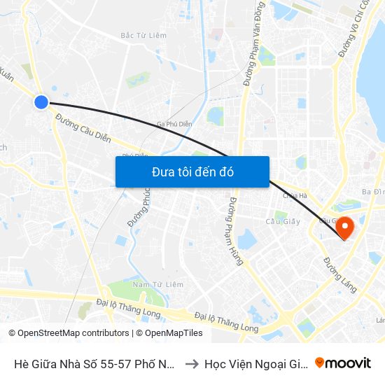 Hè Giữa Nhà Số 55-57 Phố Nhổn to Học Viện Ngoại Giao map