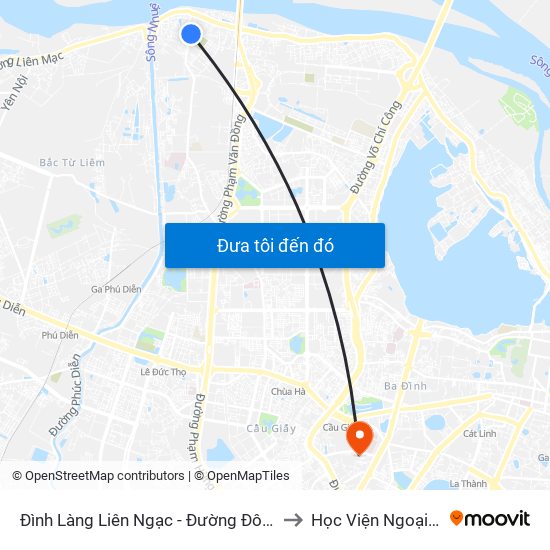 Đình Làng Liên Ngạc - Đường Đông Ngạc to Học Viện Ngoại Giao map