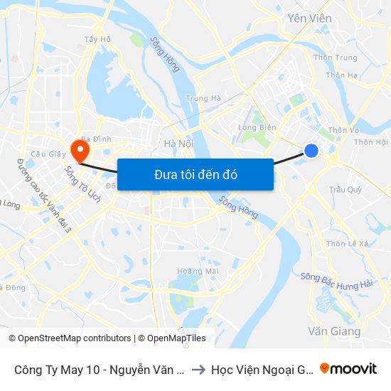 Công Ty May 10 - Nguyễn Văn Linh to Học Viện Ngoại Giao map