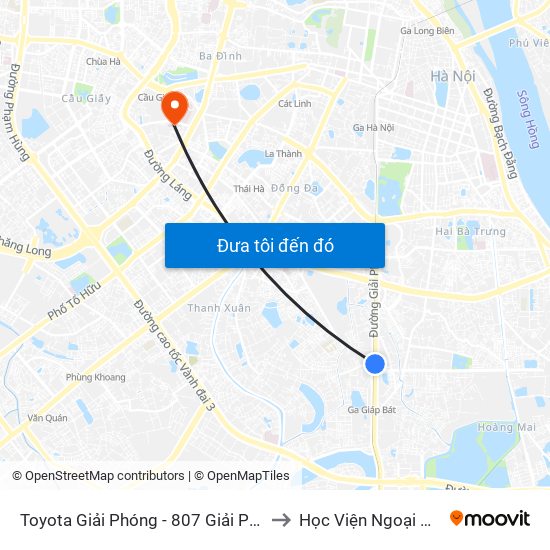 Toyota Giải Phóng - 807 Giải Phóng to Học Viện Ngoại Giao map