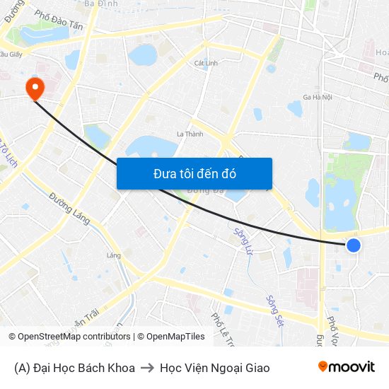 (A) Đại Học Bách Khoa to Học Viện Ngoại Giao map