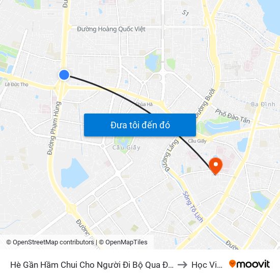2b Phạm Văn Đồng to Học Viện Ngoại Giao map