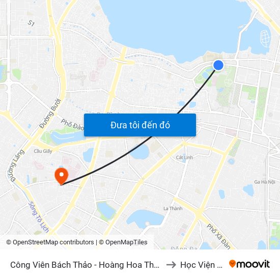 Công Viên Bách Thảo - Hoàng Hoa Thám (Đd Trường Thcs Chu Văn An) to Học Viện Ngoại Giao map