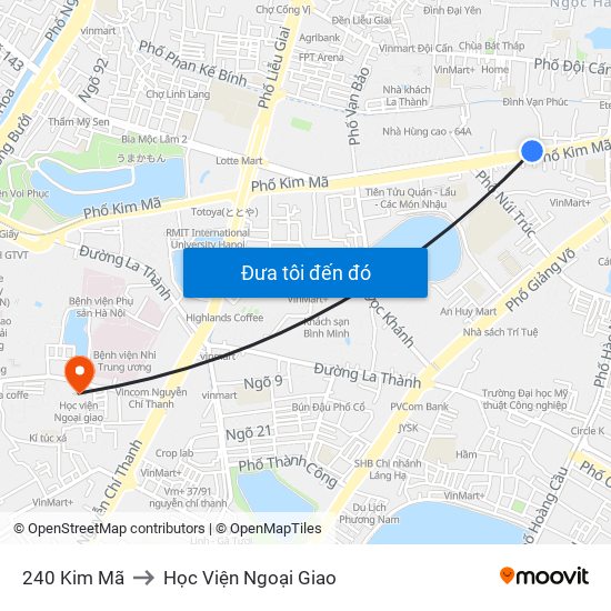 240 Kim Mã to Học Viện Ngoại Giao map