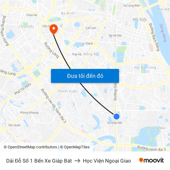 Dải Đỗ Số 1 Bến Xe Giáp Bát to Học Viện Ngoại Giao map