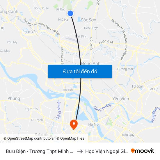 Bưu Điện - Trường Thpt Minh Phú to Học Viện Ngoại Giao map