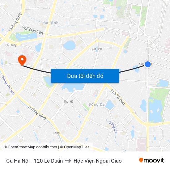 Ga Hà Nội - 120 Lê Duẩn to Học Viện Ngoại Giao map