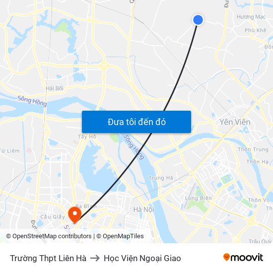 Trường Thpt Liên Hà to Học Viện Ngoại Giao map